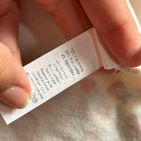 Anthropologie White Floral Peplum Top Size L EUC - Picture 5 of 6